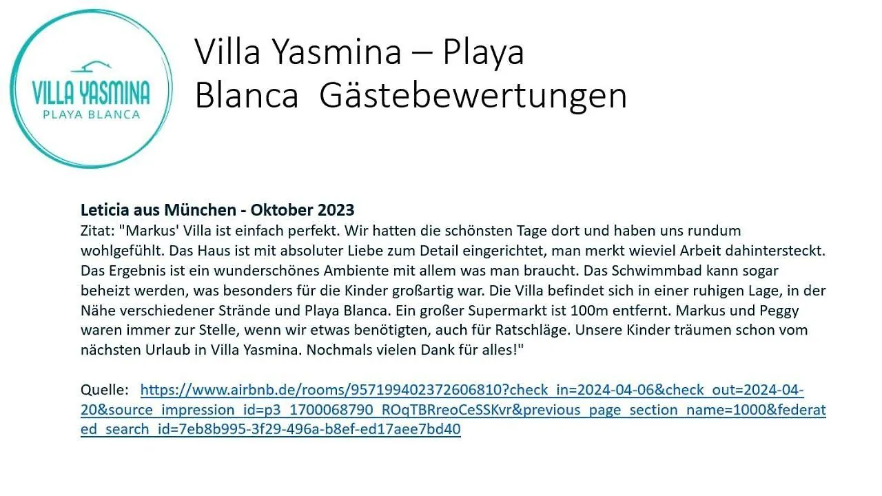Villa Yasmina Playa Blanca 0*, Playa Blanca (Lanzarote) Spagna