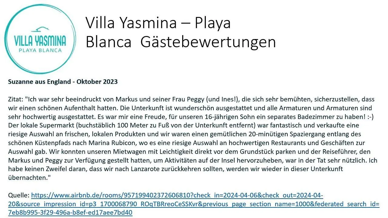 Villa Yasmina Playa Blanca Spagna